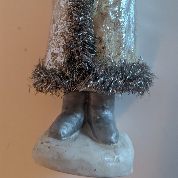 NWT Charming Silver Santa Claus Christmas Belsnickel Tinsel Holiday Home Decor - Picture 14 of 15